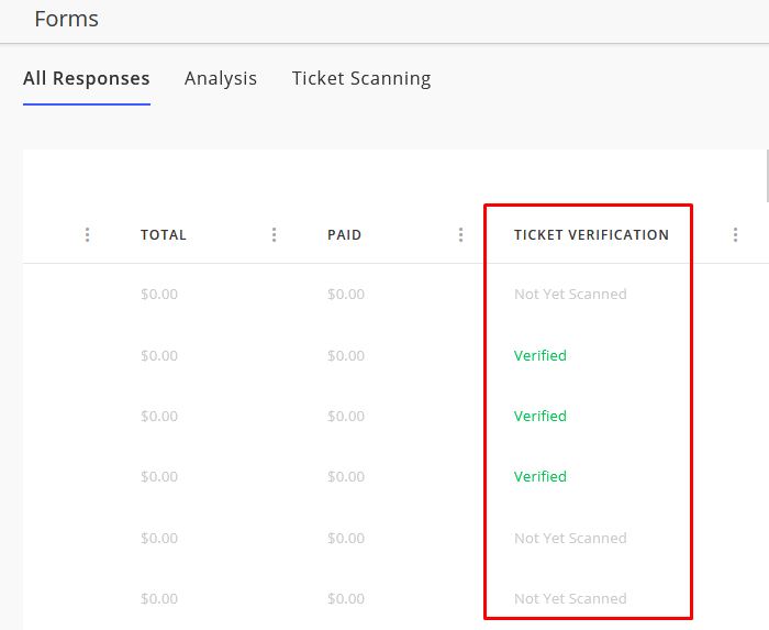 tickets verification