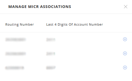 list of associated micr accounts