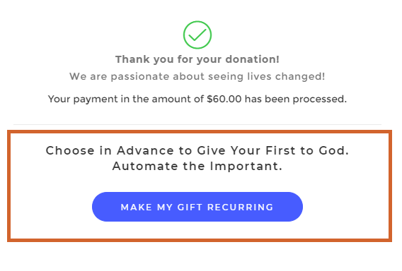 Recurring Giving Reminder